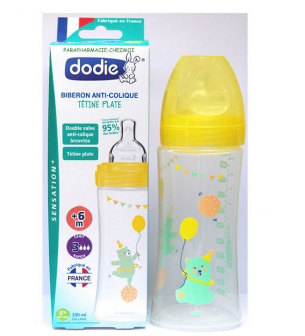 Dodie Biberon Sensation+ Tétine Plate 330ml 6m+