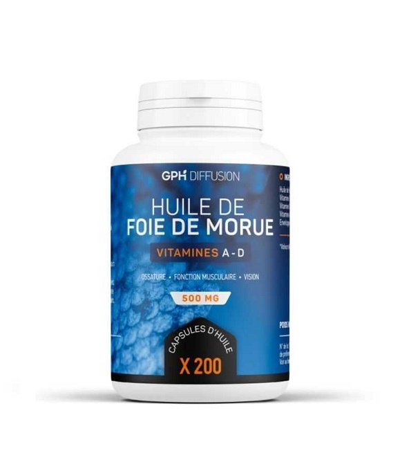 GPH Huile de Foie de Morue 200 Capsules Complément Alimentaire