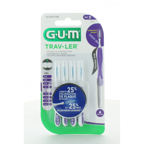 GUM بروكسابروس أسطوانية دقيقة جداً 1.2 مم ×4 فرش ما بين الأسنان