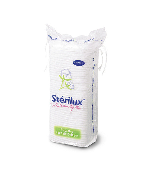Hartmann Sterilux للوجه قطن مربع 45 قطعة