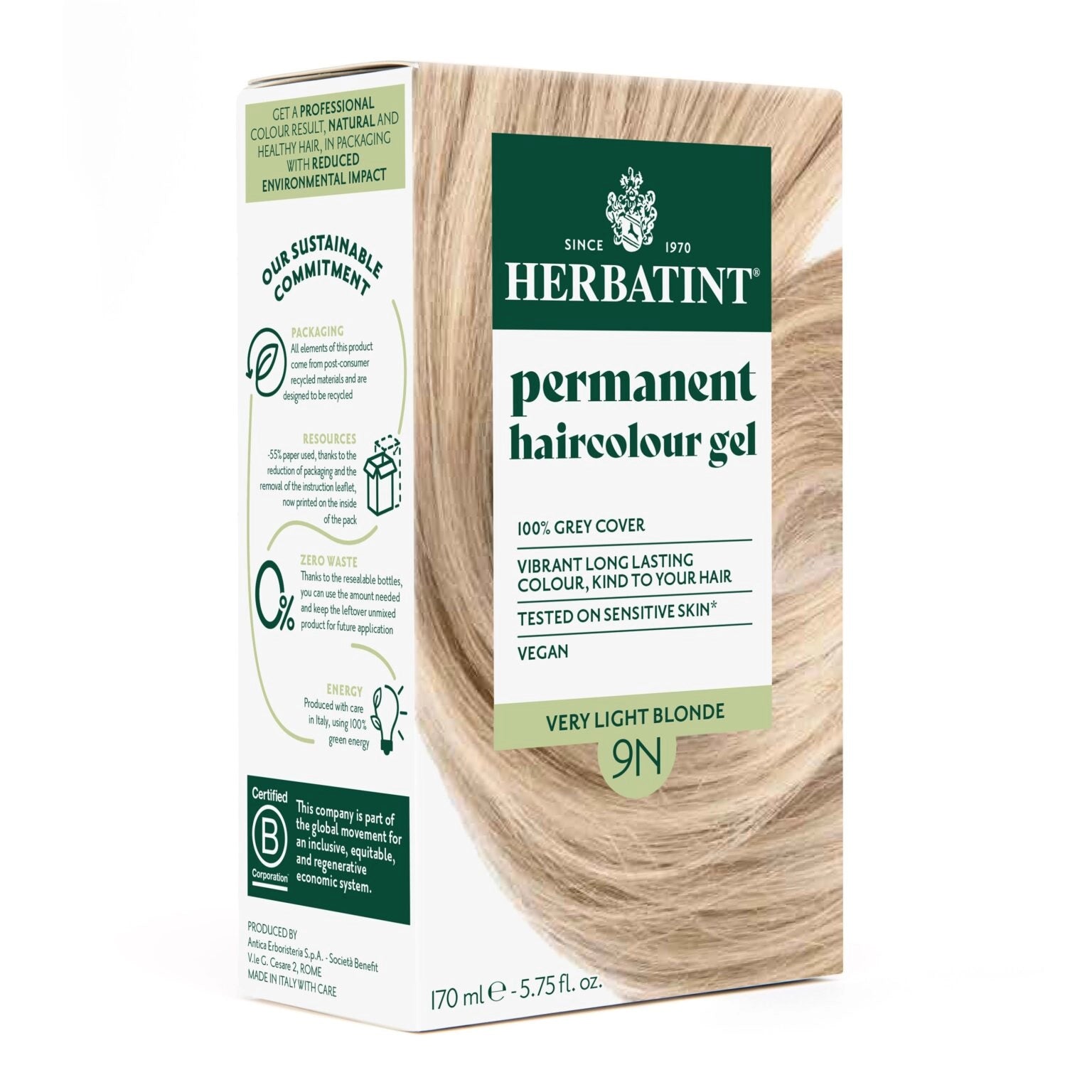 Herbatint Soin Colorant Permanent 9N Blond Miel 150ml