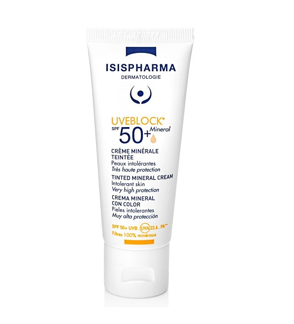 IsisPharma UVEBLOCK SPF50+ Mineral Teinté Protection Solaire Visage 50ml