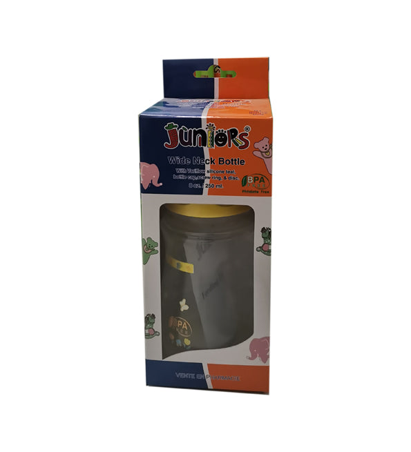 Juniors Biberon Col Large 250ml Anti-Coliques Allaitement Mixte