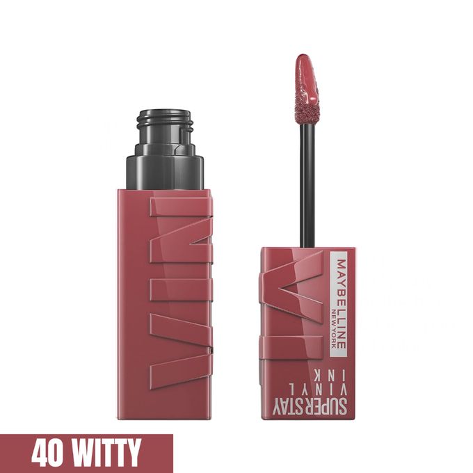 أحمر شفاه فينيل ثابت يدوم طويلاً Superstay Vinyl Ink 40 Witty من Maybelline