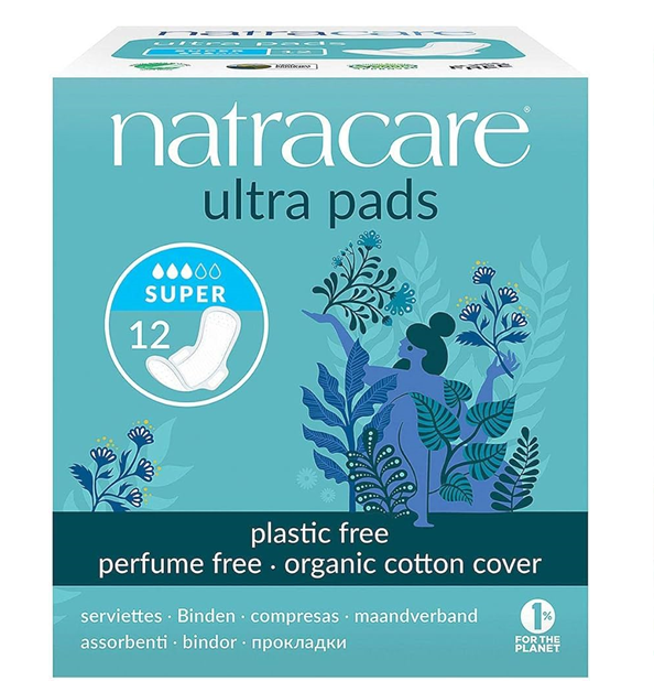 Super Care Natracare Serviette Ultra Super Wings 12 Unités
