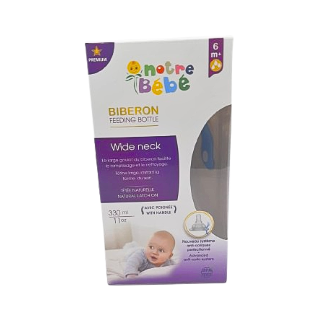 Notre Bébé Biberon Large Ouverture Poignées 6 mois+ 330ml