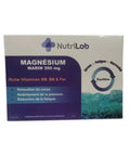 Nutrilab Magnésium Marin 300 mg, étui violet de 30 gélules, riche en vitamines B9, B6 et fer