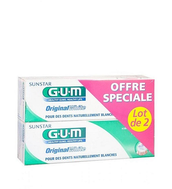 معجون أسنان Gum Original White 75 مل عبوة من قطعتين