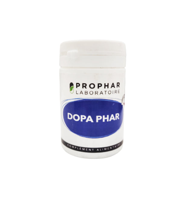 Prophar Dopa-Phar, pilulier blanc de 50 gélules, étiquette bleue