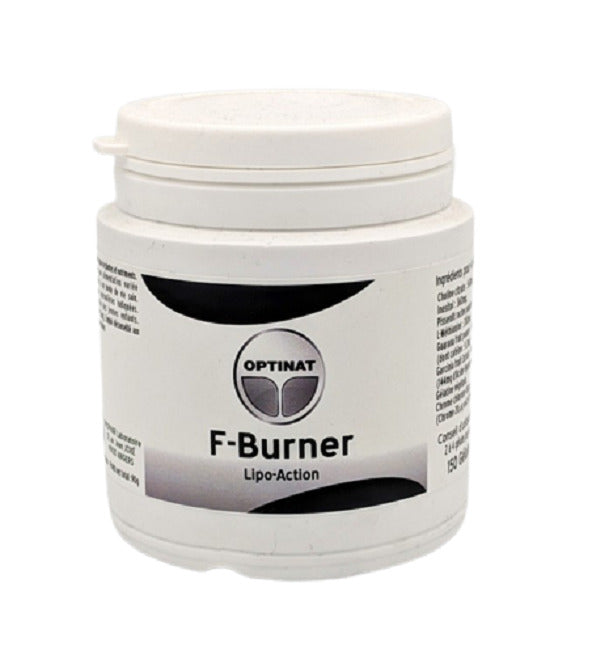 Prophar F-Burner Lipo'Action gamme Optinat, pilulier blanc de 50 gélules, étiquette grise