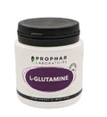 Prophar L-Glutamine, pilulier blanc de 50 gélules à couvercle noir, étiquette violette