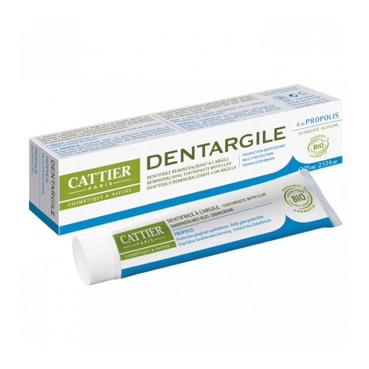 Cattier Dentargile Dentifrice Propolis Reminéralisant Bio 75ml