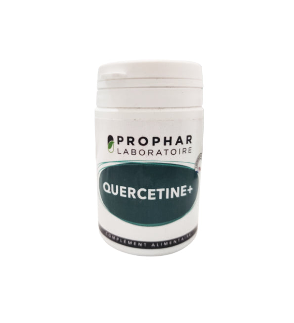 Prophar Quercétine+, pilulier blanc de 60 gélules, étiquette vert foncé