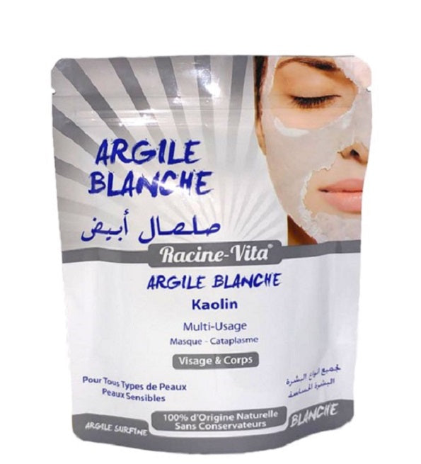 Racine Vita argile blanche kaolin masque visage et corps, sachet de 100 g