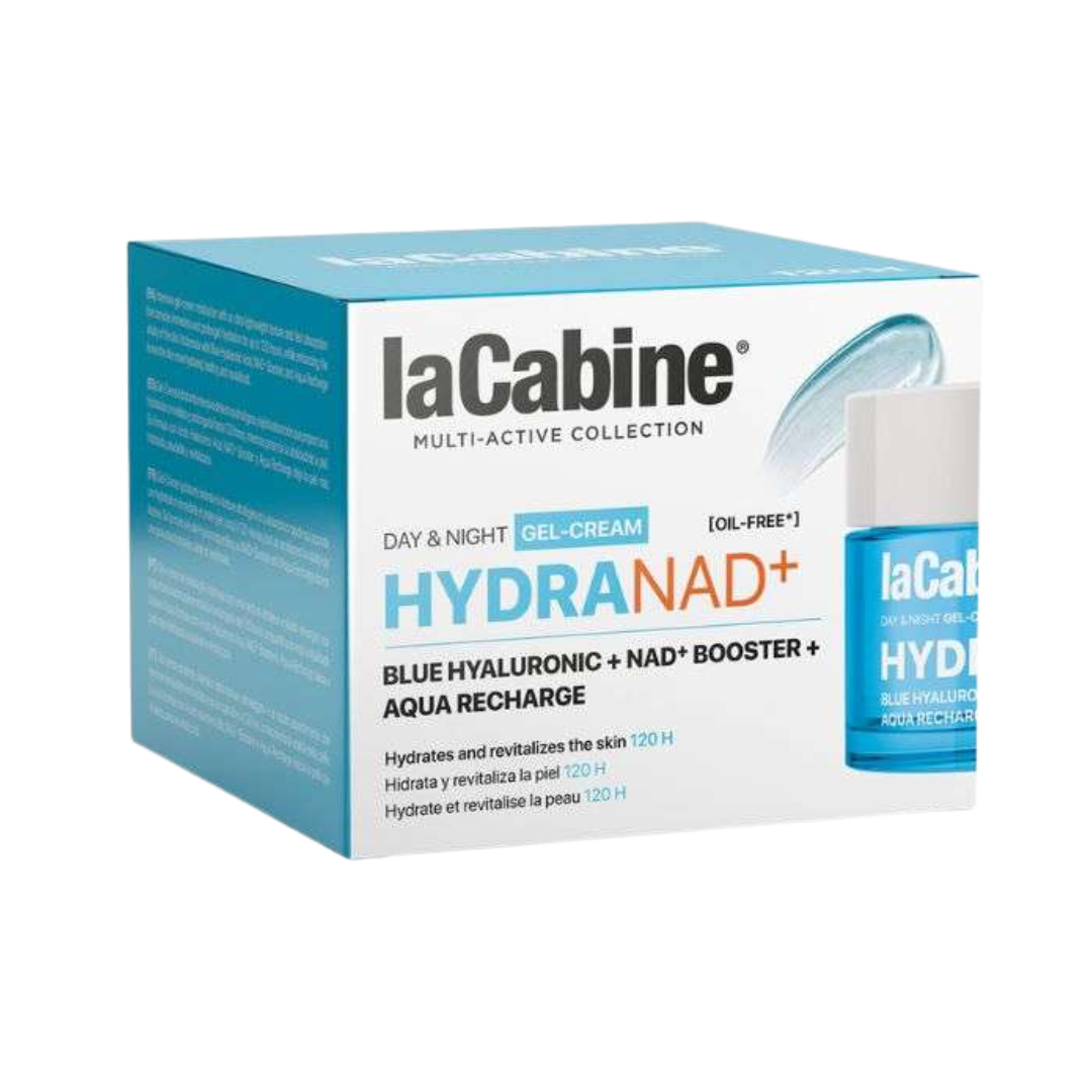 La Cabine Hydranad+ gel-crème hydratant oil-free 50 ml, boîte bleue et pot