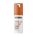 La Cabine Vit-C fluide gel solaire invisible SPF30 30 ml, flacon pompe orange et blanc