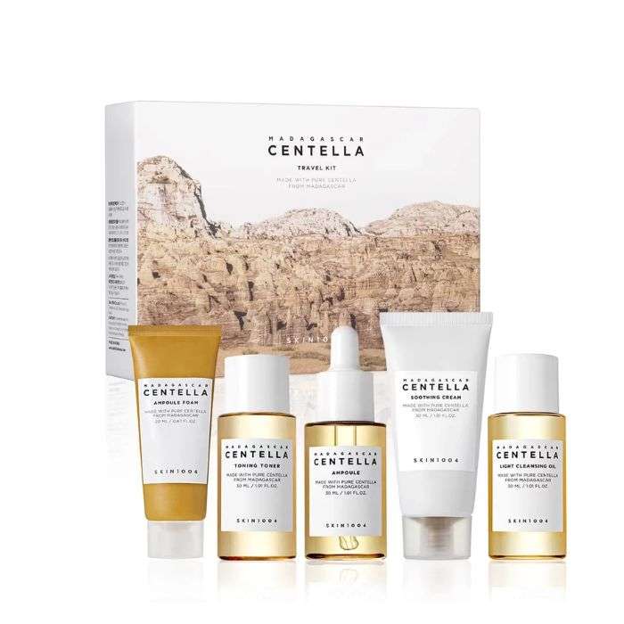 Skin 1004 Madagascar Centella Travel Kit مجموعة سفر روتينية للوجه