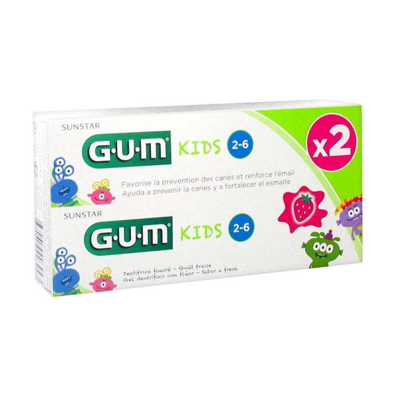 معجون أسنان GUM للأطفال من سنتين إلى 6 سنوات، عبوة من قطعتين