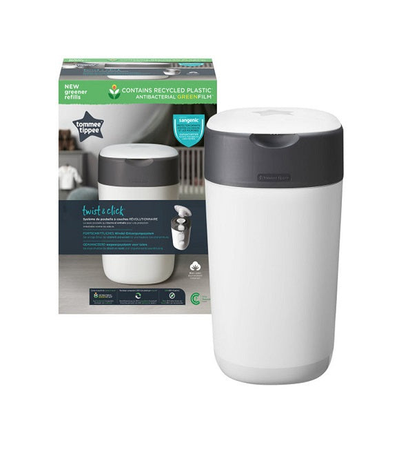Tommee Tippee - Poubelle à Couches Twist & Click Anti-Odeurs Blanche