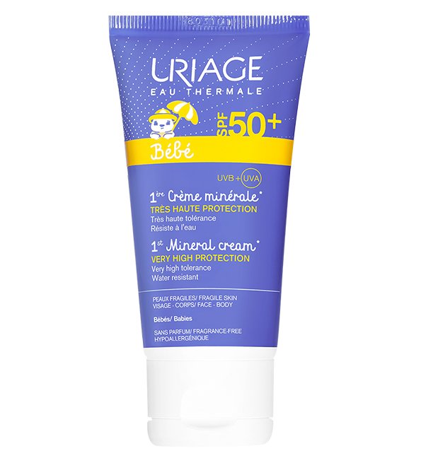 Uriage Bébé 1ère Crème Minérale SPF50+ Protection Solaire Corps