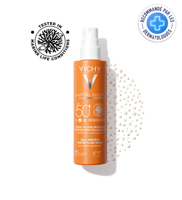 Vichy رذاذ سائل شفاف +SPF50 للوجه والجسم